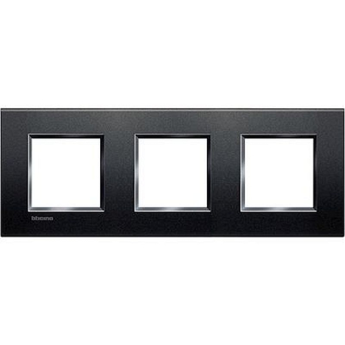 Plaque Livinglight Neutre 2+2+2 modules horizontal ou vertical - Anthracite-LNA4802M3AR-8005543430842-BTICINO