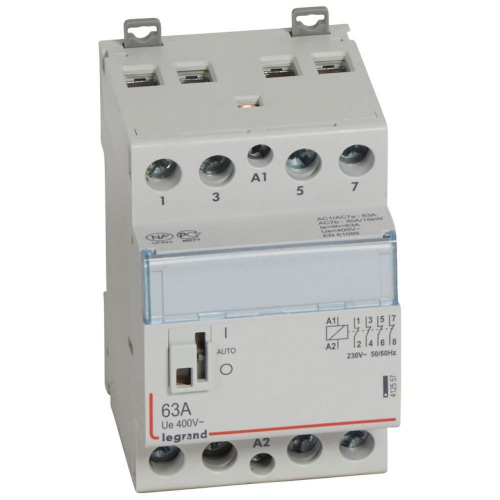 Contacteur de puissance CX³ bobine 230V~ - 4P 250V~ - 63A - 4O - 3 modules-412557-3245064125574-LEGRAND