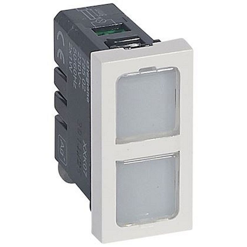 Voyant antimicrobien double 230V 1W Mosaic 1 module avec 4 étiquettes de couleur-078502-3245060785024-LEGRAND