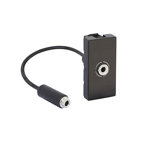 Prise jack 3.5 femelle Mosaic preconnectorisée 1 module - noir mat-079579L-3414972094351-LEGRAND