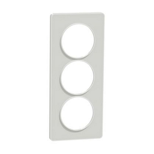 Odace Touch, plaque Translucide Blanc 3 postes verticaux entraxe 57mm-S520816R-3606480320835-SCHNEIDER ELECTRIC FRANCE