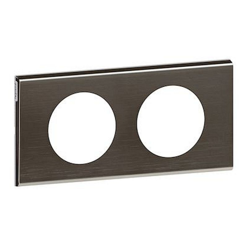 Plaque Céliane Matières 2 postes - finition Black Nickel-069032-3414970450494-LEGRAND