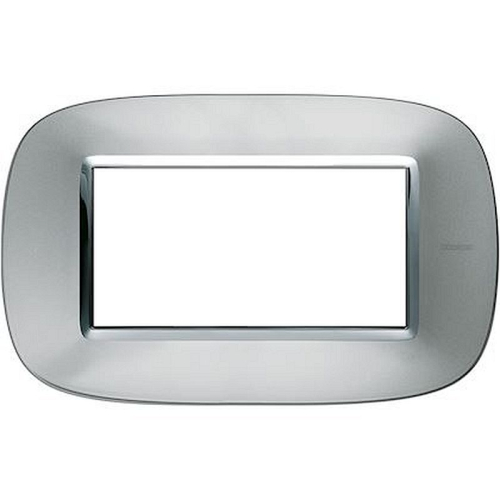 Plaque elliptique Axolute Métallisé 4 modules - Aluminium-HB4804XC-8012199761275-BTICINO