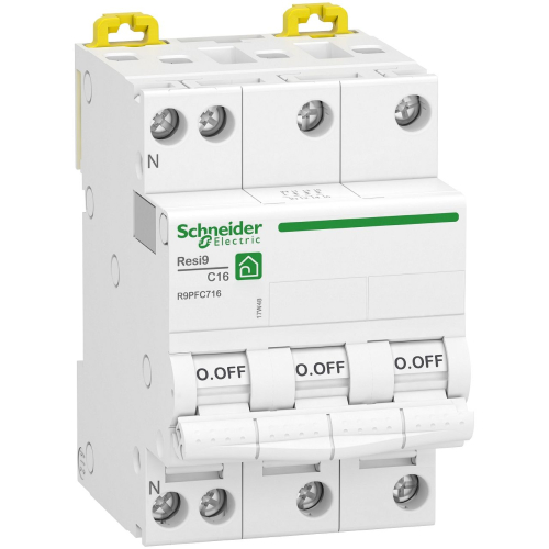 Resi9 - disjoncteur modulaire - 3P+N - 16A - courbe C - peignable-R9PFC716-3606489508579-SCHNEIDER ELECTRIC FRANCE