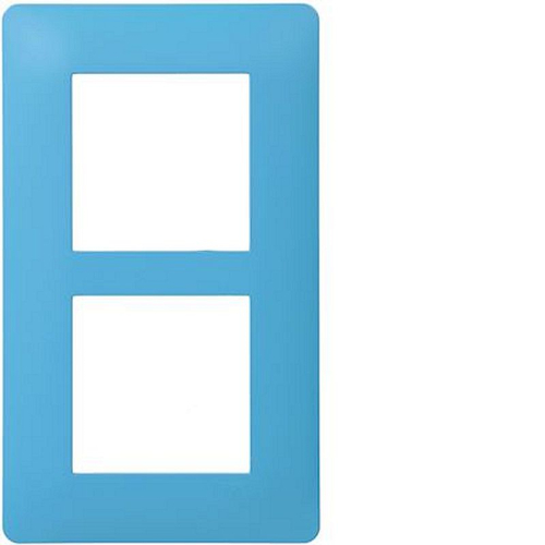 essensya Plaque 2 postes verticale entraxe 57mm, Bleu émail-WE446-3250617104463-HAGER