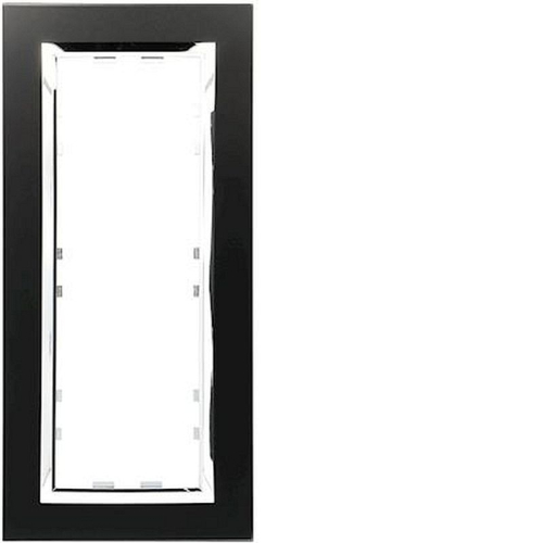 Kallysta épure plaque 3 postes verticale entraxe 57 verre coloris Lumina Nuit-WK947-3250617069472-HAGER