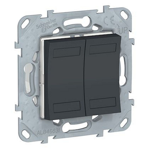 Unica KNX - bouton-poussoir 4 boutons + led - avec support - Anthracite-NU553154-3606489699819-SCHNEIDER ELECTRIC FRANCE