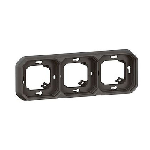 Support plaque encastré 3 postes montage horizontal/vertical Plexo anthracite-069608L-3414971880016-LEGRAND