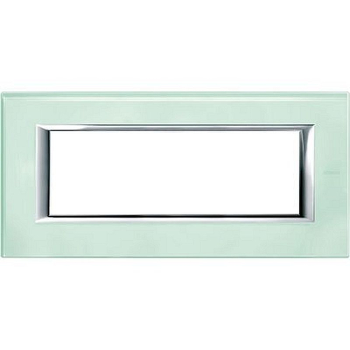 Plaque rectangulaire Axolute Verre 6 modules - Cristal-HA4806VKA-8012199789712-BTICINO