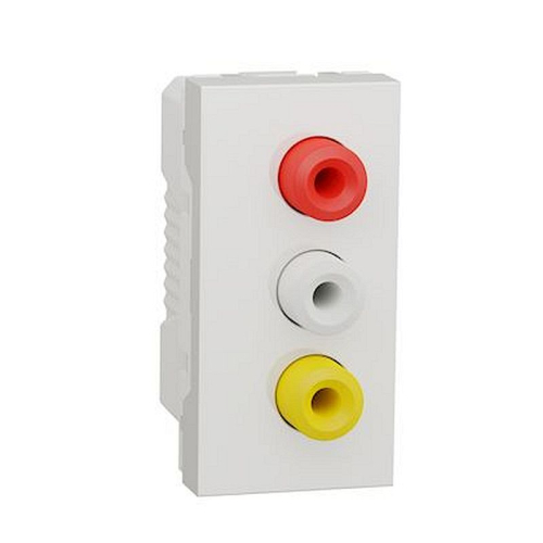 Unica - prise RCA triple (rouge blanc jaune) - 1 mod - Blanc - méca seul-NU343118-3606489455958-SCHNEIDER ELECTRIC FRANCE
