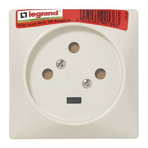 Socle 3P+T à vis avec éclips de protection 80x80mm - étiquette avec Gencod-090136-3245060901363-LEGRAND