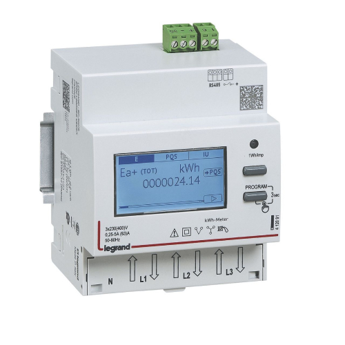 Compteur triphasé EMDX³ non MID raccordement direct 63A - sortie RS485 4 modules-412091-3414971413894-LEGRAND