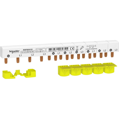 Resi9 - peigne monobloc - 3P+N - 63A - 10 modules - cache dents 5M-R9PXH410-3606481160355-SCHNEIDER ELECTRIC FRANCE