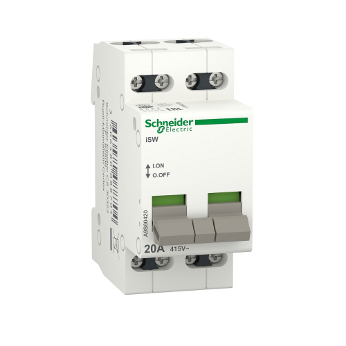 Acti9, iSW interrupteur de commande 4P 20A 415VCA-A9S60420-3606480088704-SCHNEIDER ELECTRIC FRANCE