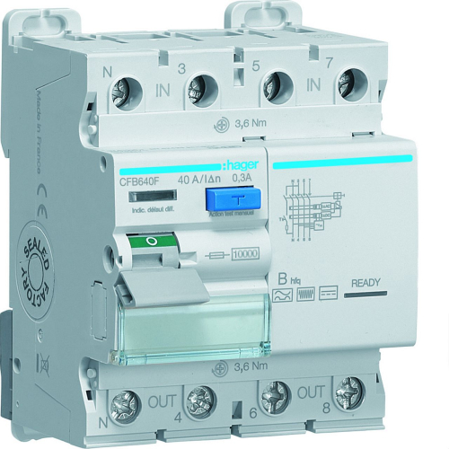 Interrupteur différentiel 3P+N 40A 300mA type B hfq-CFB640F-3250611628866-HAGER