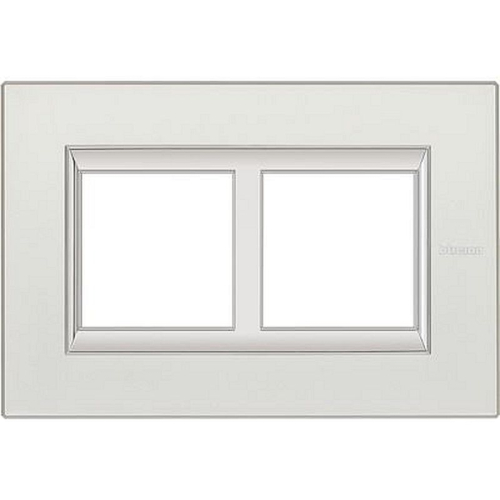 Plaque Axolute Aluminium anodisé 2+2mod horiz - rénovation entraxe 57mm - Argent-HA4832M2SAN-8005543479575-BTICINO