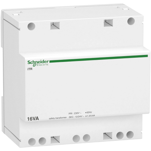 Acti9 iTR - transformateur de sécurité - 16VA - 230Vca/12-24Vca-A9A15218-3606480097805-SCHNEIDER ELECTRIC FRANCE