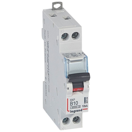 Disj. DX³6000 10kA arrivée haute/départ bas à vis U+N 230V~ 10A courbe B -1 mod-407454-3245064074544-LEGRAND