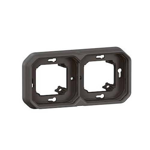 Support plaque encastré 2 postes montage horizontal/vertical Plexo anthracite-069607L-3414971879980-LEGRAND