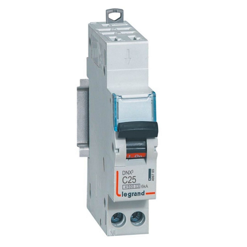 Disjoncteur DNX³ 4500 - auto/vis - U+N 230V~ 25A - 4,5kA - courbe C - 1 module-406785-3245064067850-LEGRAND