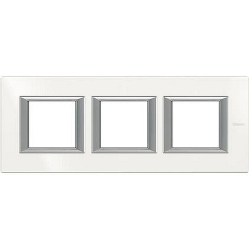 Plaque rectangulaire Axolute Aluminium monochrome 2+2+2modules horizontal -Blanc-HA4802M3HHD-8012199977379-BTICINO