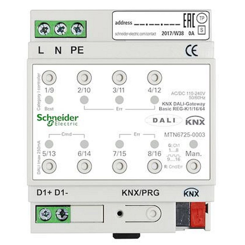 KNX - actionneur éclairage avec interface DALI - 1L - 16G - 64 ballasts-MTN6725-0003-3606489484040-SCHNEIDER ELECTRIC FRANCE