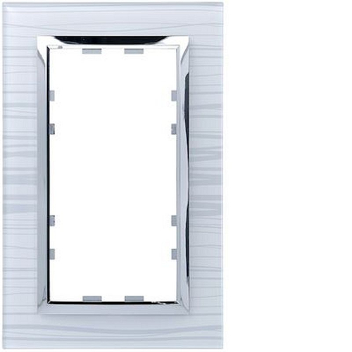 Kallysta épure plaque 2 postes verticale entraxe 57 verre col Cristal Graphik-WK966-3250617069663-HAGER