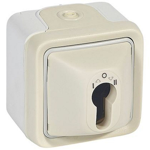 Interrupteur à clé Plexo complet IP55 saillie pour barillet européen - blanc-069757-3245060697570-LEGRAND
