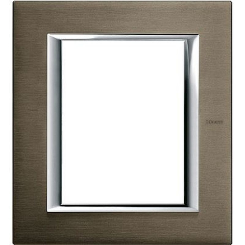 Plaque rectangulaire Axolute Aluminium anodisé 3+3 modules - Bronze-HA4826BR-8012199761411-BTICINO