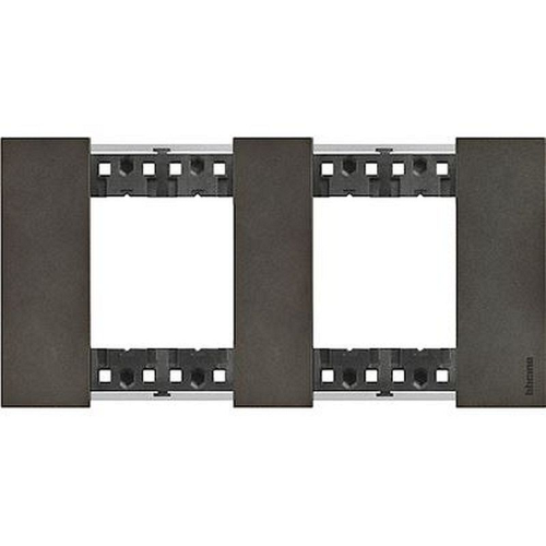 Plaque de finition Living Now Collection Les Noirs 2x2 modules - Acier Space-BTKA4802M2NG-8005543654675-BTICINO