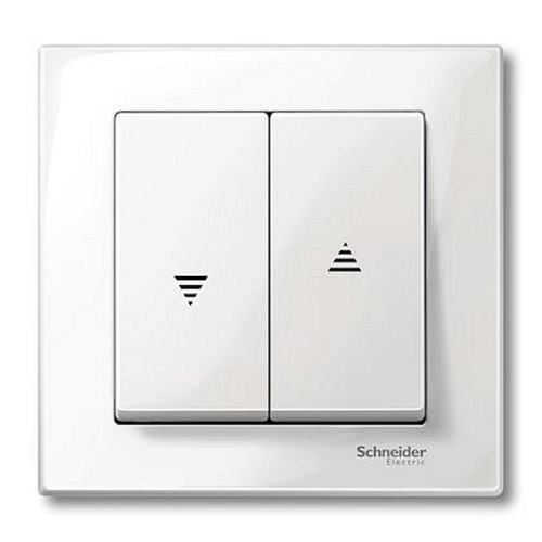 Merten M-Plan - enjoliveur pour cde double volets-roulants - blanc pol. brill.-MTN432419-3606485094700-SCHNEIDER ELECTRIC FRANCE