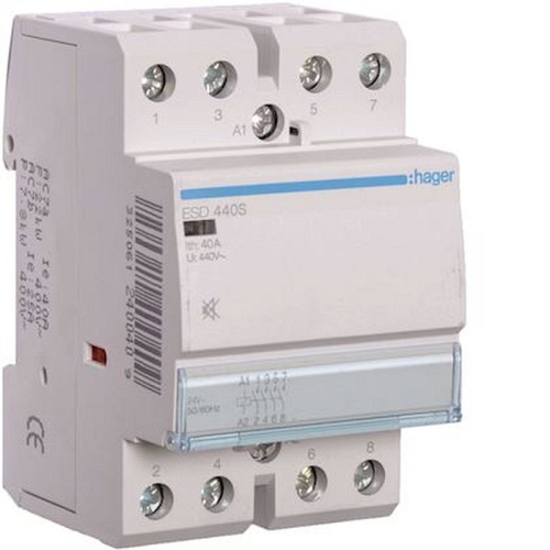 Contacteur Silencieux 40A, 4F, 24V-ESD440S-3250612400416-HAGER