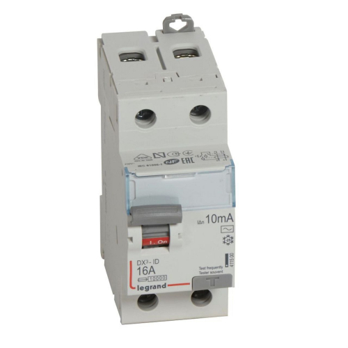 Interrupteur différentiel DX³-ID haut/bas vis - 2P 230V~ 16A typeAC 10mA - 2 mod-411500-3245064115001-LEGRAND