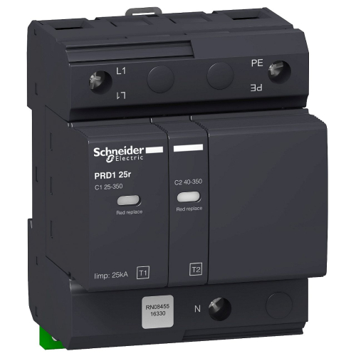 Acti9 - parafoudre PRD1 25r débrochable - 1P+N - 350V - report signalisation-16330-3606480060403-SCHNEIDER ELECTRIC FRANCE