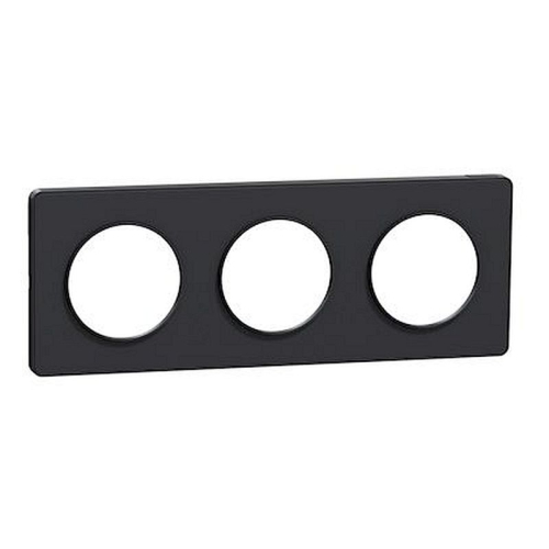 Odace Touch, plaque Anthracite 3 postes horiz. ou vert. entraxe 71mm-S540806-3606480707575-SCHNEIDER ELECTRIC FRANCE