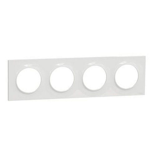 Odace Styl, plaque Blanc 4 postes horizontaux ou verticaux entraxe 71mm-S520708-3606480318474-SCHNEIDER ELECTRIC FRANCE