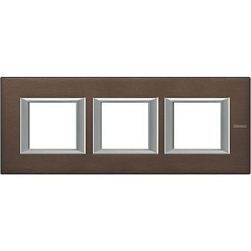 Plaque rectangulaire Axolute Aluminium anodisé 2+2+2 modules horizontal - Bronze-HA4802M3HBR-8012199959108-BTICINO