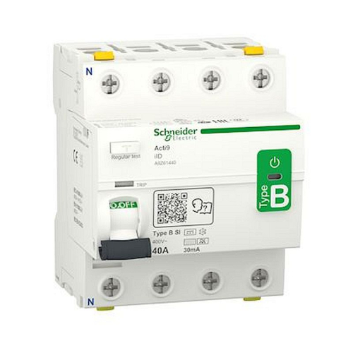 Acti9 iID - interrupteur différentiel - 4P - 40A - 30mA - type B - SI - 400V-A9Z61440-3606489502706-SCHNEIDER ELECTRIC FRANCE