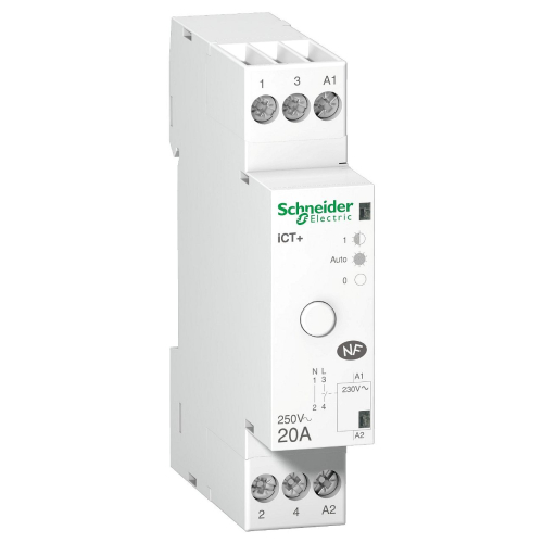 Acti9, iCT+ HC, contacteur silencieux à commande manuelle 1P 20A 230VCA-A9C15031-3606480376962-SCHNEIDER ELECTRIC FRANCE