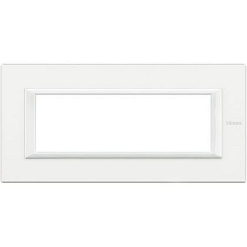 Plaque rectangulaire Axolute Aluminium monochrome 6 modules - Blanc-HA4806HD-8012199977430-BTICINO