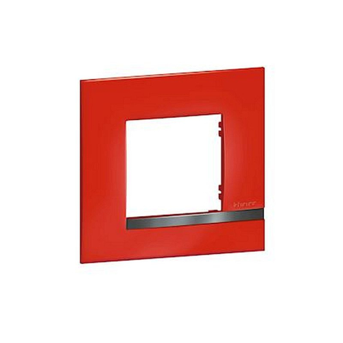 Plaque Altège Déco 1 poste Rubis - rouge brillant avec liseré effet aluminium-BTAL9RU1-8005543601761-BTICINO