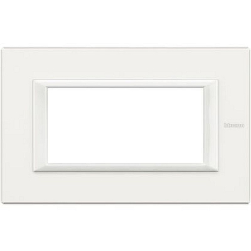 Plaque rectangulaire Axolute Aluminium monochrome 4 modules - Blanc-HA4804HD-8012199977423-BTICINO