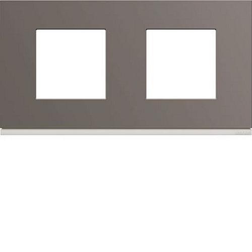 Plaque gallery plastique peint 2 postes horizontale 71mm taupe-WXP0912-3250617191531-HAGER