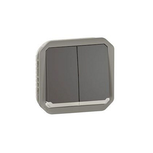 Commande double interrupteur ou poussoir lumineux Plexo composable anthracite-069806L-3414971883086-LEGRAND