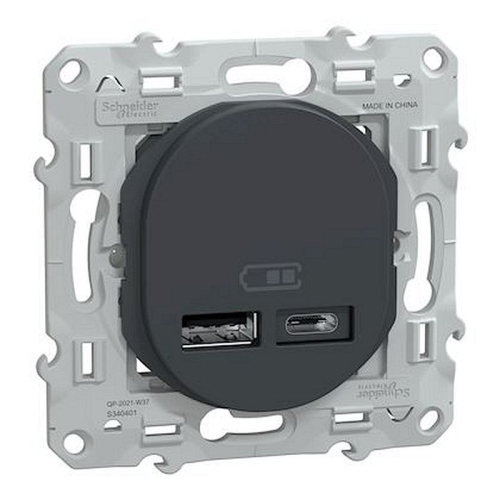 Ovalis - double chargeur USB A+C 12W - Anthracite-S340401-3606482162884-SCHNEIDER ELECTRIC FRANCE