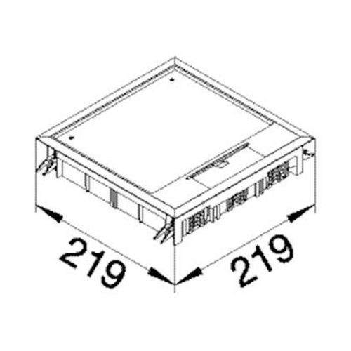 Boîte de sol carrée 12 modules 219x219mm encastrement 200x200mm grise-VQ06057011-4012002244951-HAGER