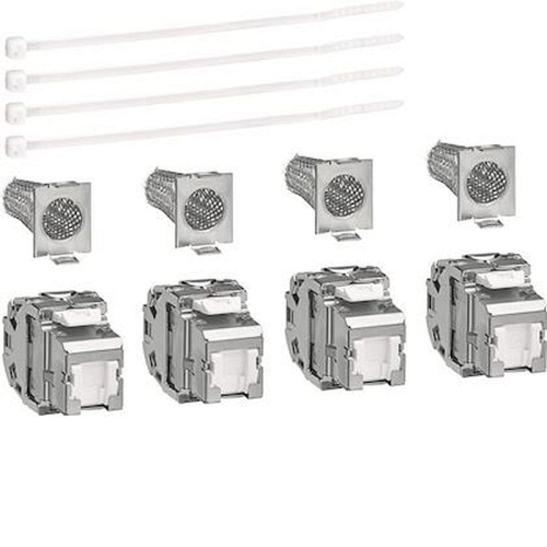 Jeu de 4 connecteurs RJ45 cat.6 pour grade 2TV-TN007-3250615949776-HAGER