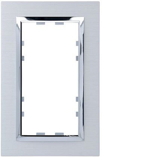 Kallysta épure plaque 2 postes verticale entraxe57 alu brossé col Metalia Alba-WK876-3250617068765-HAGER