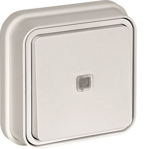 cubyko Poussoir 1F à voyant témoin encastré à griffes blanc IP55-WNE023BG-3250617179232-HAGER