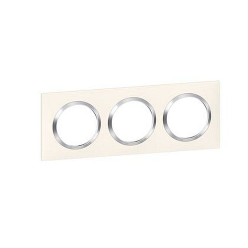 Plaque carrée dooxie 3 postes finition blanc avec bague effet chrome-600843-3414971020160-LEGRAND